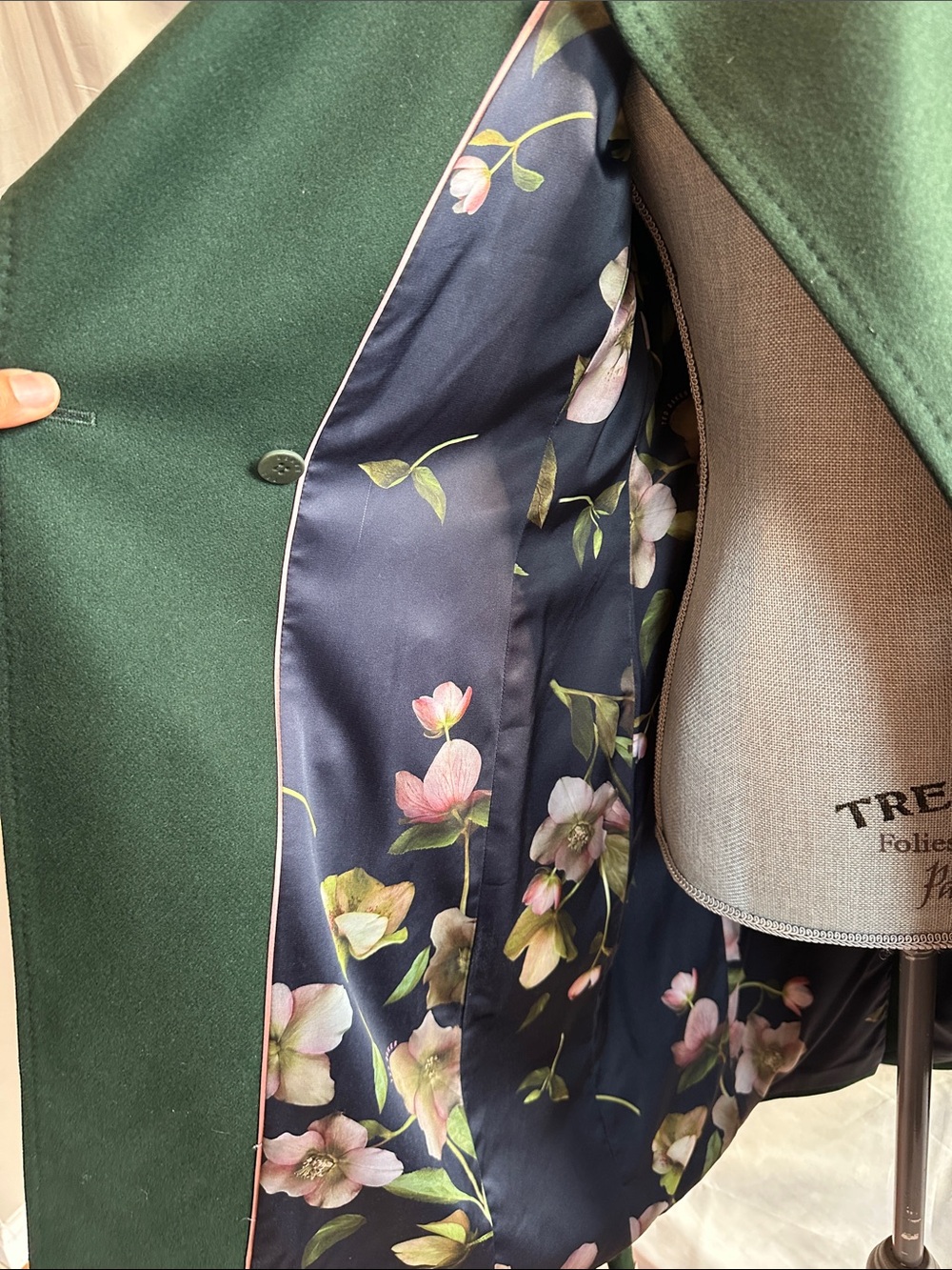Ted Baker Womens Rose Belted Midi Wool Long Sleeve Coat, Green - Picture 10 of 16